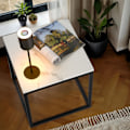 Miniatyrbillede 3 af 9: Marmor sidebord Alysia, kvadratisk - sort/hvid White