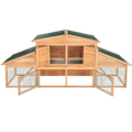 Miniatyrbillede 1 af 8: tectake XXL Kaninbur Johannes 226x77x95,5cm Brown