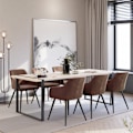 Miniatyrbillede 3 af 10: tectake Stol Marilyn velour -  brun/sort Black