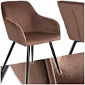 Miniatyrbillede 1 af 10: tectake Stol Marilyn velour -  brun/sort Black