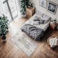 Miniatyrbillede 3 af 7: tectake Gulvtæppe Nadira, kort luv - 80 x 150 cm 80 x 150 cm Grey