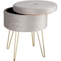Miniatyrbillede 1 af 9: tectake Skammel Ava med opbevaringsplads -  lysegrå Light grey