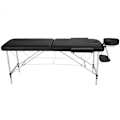 Miniatyrbillede 5 af 10: tectake Massagebriks med 2 zoner, polstring, massageruller og aluminiumsstel -  sort Black