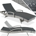 Miniatyrbillede 1 af 10: tectake Polyrattan liggestol Océane -  lysegrå Light grey