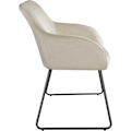 Miniatyrbillede 6 af 11: Spisebordsstol Jeane, velour - Velour creme/sort,pr. stk. Velour creme/sort
