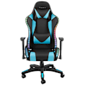 Miniatyrbillede 4 af 11: tectake Gamerstol Tartaros, LED, massagefunktion -  sort/azur Azure