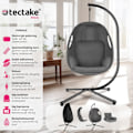 Miniatyrbillede 2 af 11: tectake Hængestol Anika med stativ og puder 160kg -  anthrazit Graphite grey