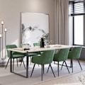 Miniatyrbillede 9 af 10: tectake Stol Marilyn velour -  mørkegrøn/sort Dark green