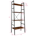 Miniatyrbillede 6 af 10: tectake Newcastle stigereol 57,5 x 35,5 x 139 cm -  Industrielt mørkt træ, rustikt Dark brown