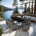 Miniatyrbillede 4 af 11: tectake Polyrattan loungesæt Menorca -  grå Grey