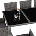 Miniatyrbillede 7 af 11: tectake Polyrattan loungesæt Menorca -  grå Grey