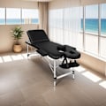 Miniatyrbillede 10 af 11: tectake Massagebriks i aluminium med 3 zoner, 5 cm polstring + taske -  sort Black
