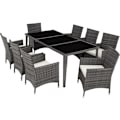 Miniatyrbillede 6 af 11: tectake Polyrattan loungesæt Menorca -  grå Grey