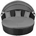 Miniatyrbillede 5 af 11: Rund daybed i polyrattan Santorini - sort Black