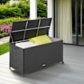 Miniatyrbillede 11 af 11: tectake Hyndeboks med aluminiumsramme og hjul 297L, 117x54x64cm -  sort Black