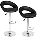 Miniatyrbillede 1 af 8: tectake Sæt med 2 barstole 63-83cm Black