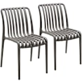 Miniatyrbillede 1 af 11: Havestole Alcudia, vejrbestandige, stabelbare - anthrazit,Sæt med 2 stk. Graphite grey