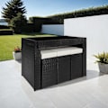 Miniatyrbillede 4 af 10: tectake Polyrattan loungesæt Ibiza med overtræk -  sort Black