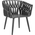 Miniatyrbillede 7 af 11: tectake Stol Lugano i reb-design med aluminiumsstel Graphite grey