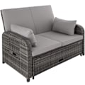 Miniatyrbillede 7 af 11: tectake Polyrattan havesofa Kreta med overtræk -  grå Grey
