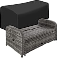 Miniatyrbillede 9 af 11: tectake Polyrattan havesofa Kreta med overtræk -  grå Grey