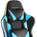 Miniatyrbillede 7 af 11: tectake Gamerstol Tartaros, LED, massagefunktion -  sort/azur Azure