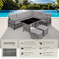 Miniatyrbillede 2 af 10: tectake Polyrattan havemøbelsæt Barletta -  grå Grey