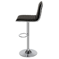 Miniatyrbillede 5 af 8: tectake Barstole, sæt med 2 stk., i kunstlæder og krom 60-81cm Black