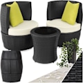 Miniatyrbillede 1 af 9: tectake Polyrattan loungesæt Nizza -  sort Black