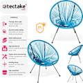 Miniatyrbillede 2 af 9: tectake 2 Havestole Santana -  blå Blue