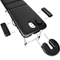 Miniatyrbillede 3 af 11: tectake Massagebriks i aluminium med 3 zoner, 5 cm polstring + taske -  sort Black