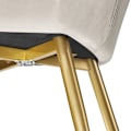 Miniatyrbillede 7 af 9: tectake Stol Marilyn velour, guld -  creme/guld creme/guld