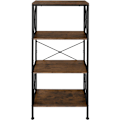 Miniatyrbillede 2 af 9: tectake Reol Barry 61,5x31,5x133,5cm -  Industrielt mørkt træ, rustikt Dark brown