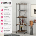 Miniatyrbillede 2 af 10: tectake Reol Manchester 47,5 x 34,5 x 151,5 cm -  Industrielt mørkt træ, rustikt Dark brown
