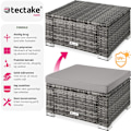 Miniatyrbillede 2 af 9: tectake Polyrattan puf med hynde -  grå Grey