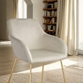 Miniatyrbillede 4 af 11: Spisebordsstol Jeane, velour - Velour creme/guld,Sæt med 4 stk. Velour creme/guld