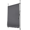 Miniatyrbillede 9 af 11: tectake Markise med håndsving, højdejusterbar - 150 x 180 cm Grey