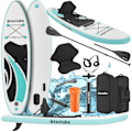 Miniatyrbillede 1 af 11: tectake Paddleboard Zenon, 2 i 1 oppustelig -  hvid/turkis Turquoise