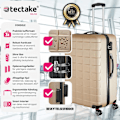 Miniatyrbillede 2 af 10: tectake Kuffertsæt 3-dele hardcase -  champagnefarvet Champagne one size
