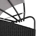 Miniatyrbillede 6 af 10: tectake Rund daybed i polyrattan Santorini -  sort/grå Grey
