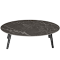 Miniatyrbillede 6 af 7: tectake Ovalt sofabord Acerra, marmorlook 100x50x34,5 cm -  sort Black