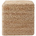 Miniatyrbillede 6 af 10: tectake Håndlavet puf Banno Cube i jute, firkantet, boho-stil Beige