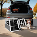 Miniatyrbillede 3 af 9: tectake Hundebur single med lige bagvæg - 54 x 69 x 50 cm 54 x 69 x 50 cm Black