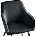 Miniatyrbillede 7 af 10: tectake Stol Marilyn velour -  sort Black