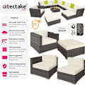 Miniatyrbillede 2 af 11: tectake Polyrattan loungesæt Las Vegas -  grå Grey