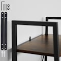 Miniatyrbillede 10 af 10: tectake Newcastle stigereol 57,5 x 35,5 x 139 cm -  Industrielt mørkt træ, rustikt Dark brown