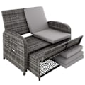 Miniatyrbillede 8 af 11: tectake Polyrattan havesofa Kreta med overtræk -  grå Grey