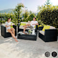 Miniatyrbillede 2 af 10: tectake Polyrattan loungesæt München -  sort Black