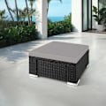 Miniatyrbillede 3 af 9: tectake Polyrattan puf med hynde -  sort/grå Grey