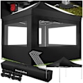 Miniatyrbillede 1 af 11: tectake Easy up pavillon Olivia 3x3 m med 4 sidestykker -  sort Black
